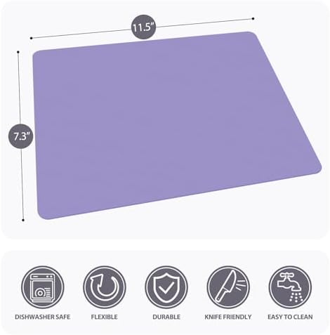 WK Small Flexible Plastic Cutting Boards for Kitchen Set of 5, Non Slip Cutting Mats for Meat, Mini Cutting Board Mats, BPA Free, Dishwasher Safe, 7.3x11.5"