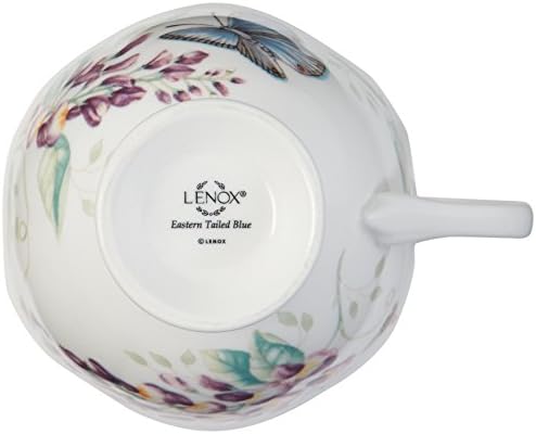 Lenox Butterfly Meadow Blue Porcelain Tea Cup and Saucer Set, 8 Ounces (Pack of 12)