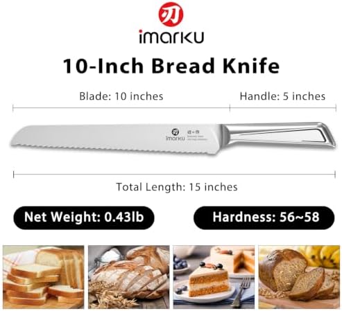 imarku Serrated Bread Knife with Japanese High Carbon Stainless Steel