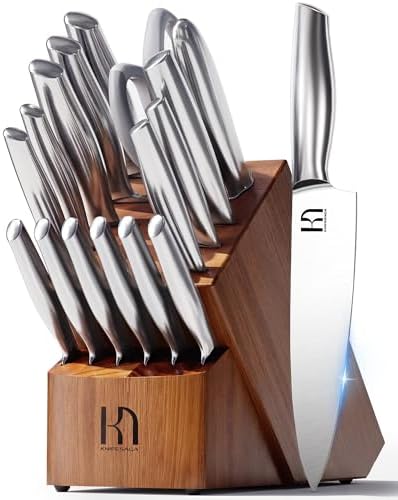 KnifeSaga 17 Pcs Kitchen Knife Set, Premium, Razor Sharp, Japanese Steel
