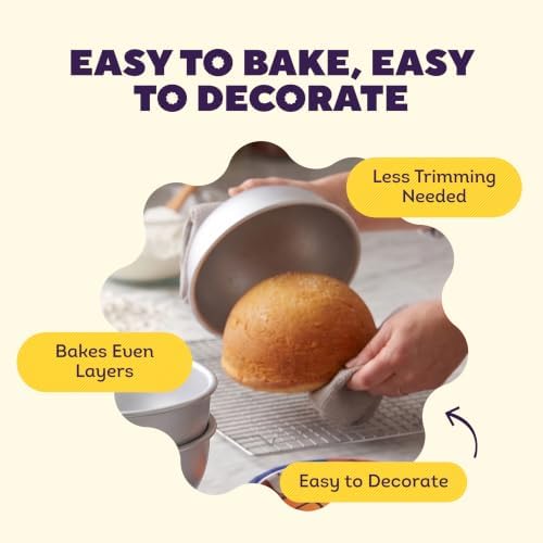 Wilton Aluminum 3D Sports Ball Cake Pan Set, Made Without PFAS