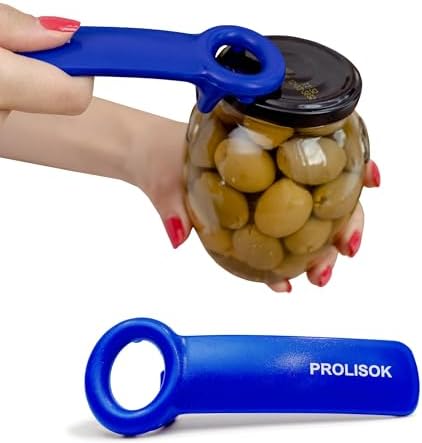 Jar Opener for Seniors with Arthritis, Plastic Jar Lid Opener for Weak Hands, Jar Opener Tool 5.5 inch – Blue