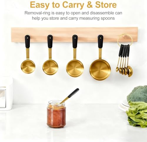 Bopei 10-Pcs Stainless Steel Measuring Cups & Spoons Set, Gold