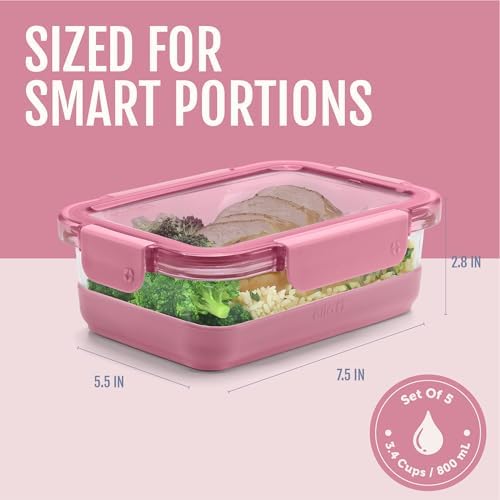 Ello Duraglass Refresh 3.4 Cup Meal Prep Containers, 10 Pc, Dusk Delight