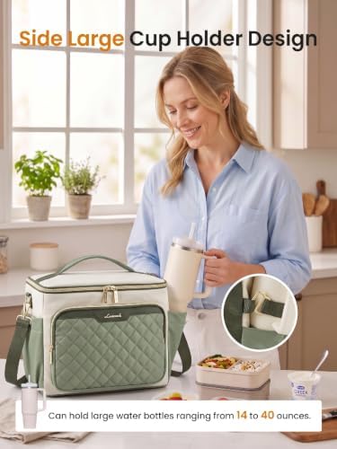 LOVEVOOK Lunch Box for Women, Wide Opening Cute Insulated Lunch Box Bag