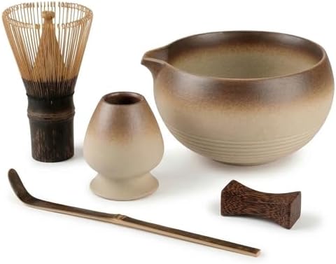 Matcha Set, 5-Piece Matcha Whisk Set with Bowl & 100-Prong Whisk