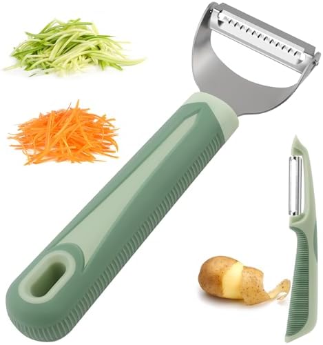 Julienne Peeler Vegetable Peeler with 4.8'' Long Silicone Handle