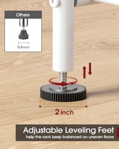Sakugi 3-Tier Metal Storage Shelves Adjustable Feet, 18"x12"x30", White