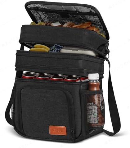 ZRSUN Insulated Lunch Bag for Women Men, Reusable 3 Layers Lunch Box Women, Expandable Reusable Water-resistant Lunch Box for Work Travel Office Picnic Hiking