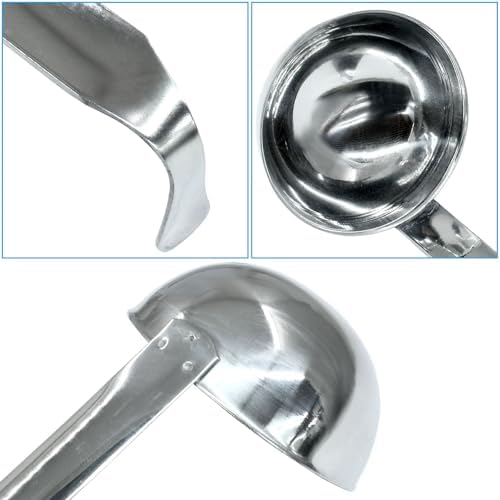 1Pc 3 oz Ladle, Stainless Steel Ladle Long Handle with Hook, Metal for Sauces, Soup