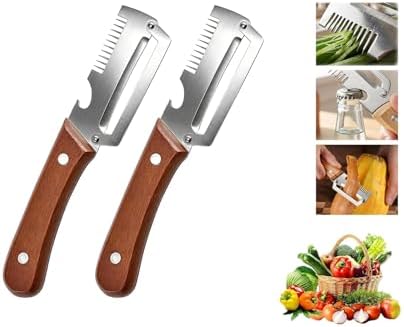 2026 Upgrade Multi-Functional Vegetable Peeler, 3 in 1 Multi Functional Wooden Handle Peeler and Bottle Opener, Kitchen Gadgets Tool forFruitVeggie Peeler