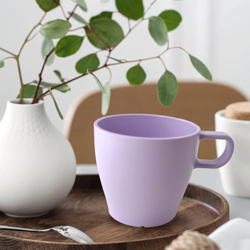 6-Pack 10oz Unbreakable Coffee Mugs, Microwave Safe Premium Drinkware (Up to 320℉), Lightweight Shatterproof Cups for Keurig, Kids, RV & Camping, BPA-Free (Purple)
