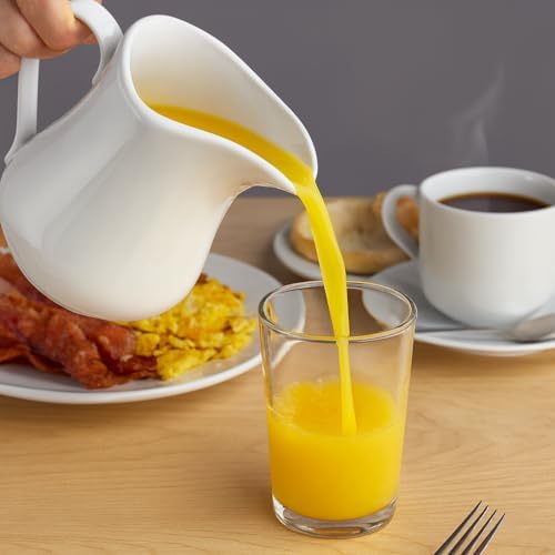 HIC Kitchen Creamer Pitcher With Handle, Fine Porcelain, 32-Ounce Capacity, For Coffee, Tea, Dressings, Gravies, Sauces