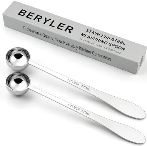 2PCS 1/2Tablespoon(1/2tbsp, 7.5ml) Extra-long Handle Measuring Spoon