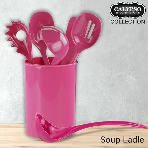 Reston Lloyd Melamine Soup Ladle Kitchen Utensil, Premium Quality Utensil with Heat Resistant Ergonomic Handle, Durable BPA-Free Plastic, 10.5 inch long, One Piece, Magenta