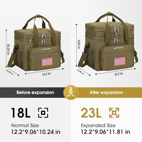 Maelstrom 23L Insulated Lunch Box, Expandable Double Deck Cooler Bag