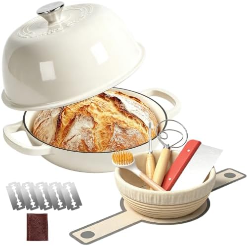 Umite Chef 6QT Enameled Cast Iron Dutch Oven for Bread Baking