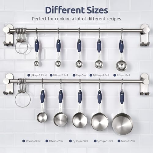 U-Taste Measuring Cups Spoons Set, 18/8 Stainless Steel, 10Pc/Midnight Blue