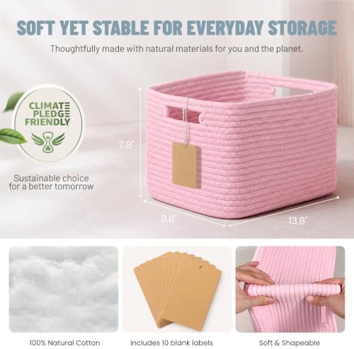 5 Pack Woven Storage Baskets, Decorative Storage Bins for Organizing