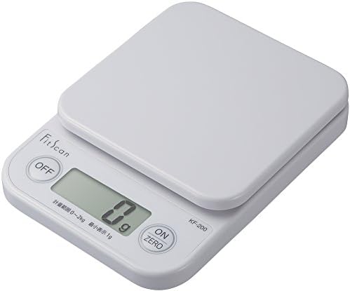 Tanita KF-200 WH Cooking Scale, Kitchen Scale, Digital Cooking, 4.4 lbs (2 kg), 0.4 oz (1 g) Unit, White