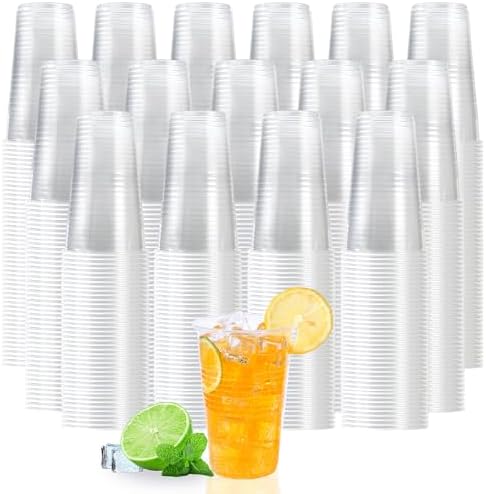 BYSNOW 2000 Pack 12 oz Clear Plastic Cups, Disposable Plastic Water Cups