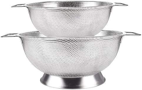 Gulex Stainless Steel Colander Set, Kitchen Strainer, Dishwasher Safe