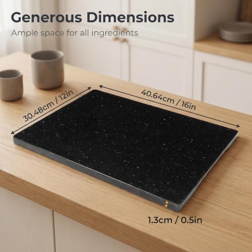 Granite Cutting Board for Kitchen 16×12 Inch black