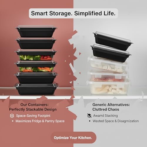 60 Pack 28 oz Plastic Meal Prep Containers with Lids,Microwave Safe