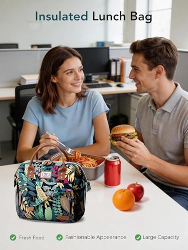 Lekesky Insulated Lunch Bag Portable Lunch Bag for Women-11L, Forest