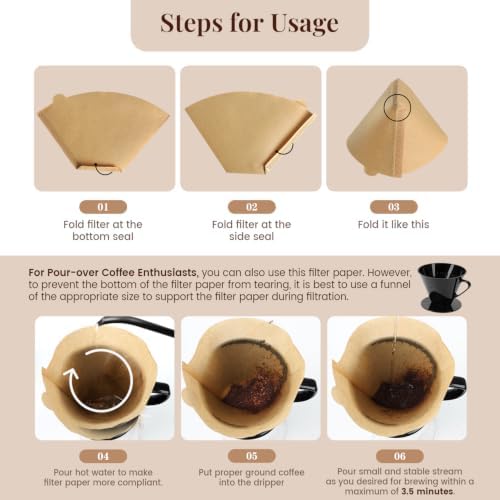 Clinuse 120Pcs #4 Cone Coffee Filters 8-12 Cup Compatible with Ninja Maker