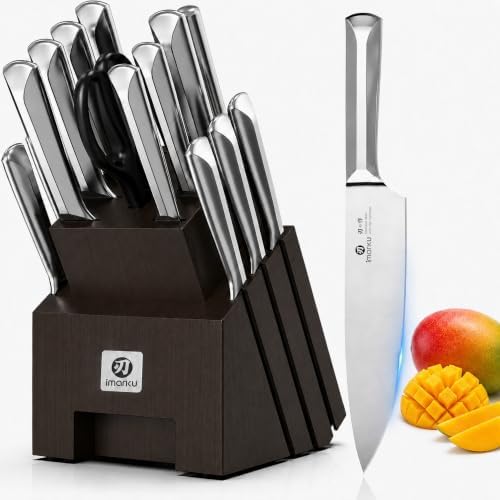 imarku 16PCS High Carbon Stainless Steel Knife Set, Sharp & Durable