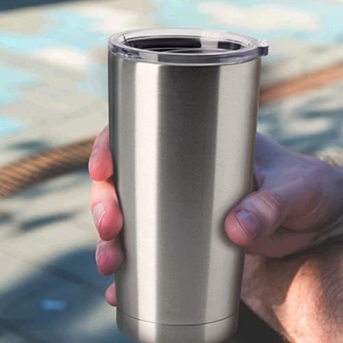 HASLE OUTFITTERS 20oz Tumblers Stainless Steel Mugs with Lid Double Wall Vacuum Insulated Coffee Cups for Cold & Hot Drinks (20oz-Stainless Steel, 12 Pack)