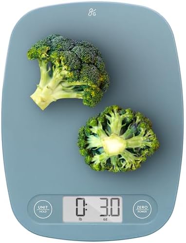 Greater Goods Food Scale, Slim & Compact Build, 1g Precision (Stone Blue)