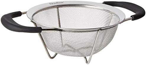 ExcelSteel Professional Quality Heavy Gauge Mesh Colander With Santopreme Handles, 6-1/2-Inch