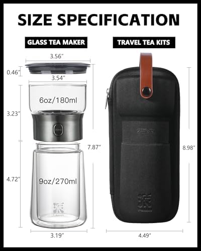 ZENS Modern Tea Infuser Teapot, One Touch Tea Maker for Loos Leaf Tea