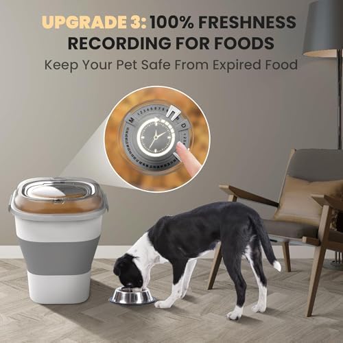 32-35 Lbs Dog Food Storage Container Wheels,Collapsible Dog Food Container