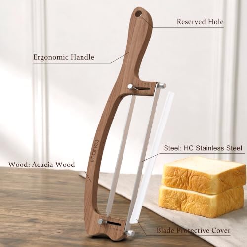 imarku 10 Inch Bread Slicer,Adjustable Thickness Homemade Bread Knife