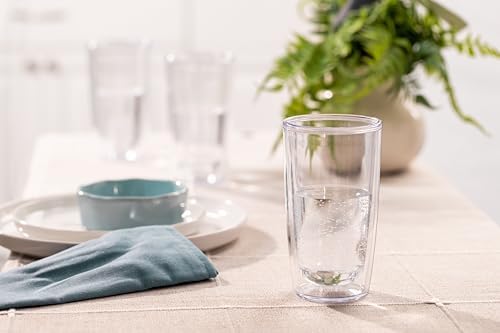 Tervis Crystal Clear Tabletop Made in USA Double Walled Insulated Tumbler Travel Cup Keeps Drinks Cold & Hot, 16oz, Classic