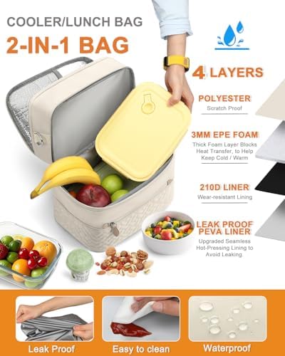 Capolo Lunch Bag for Women Men Insulated Lunch Tote Leakproof Lunchbox Bags