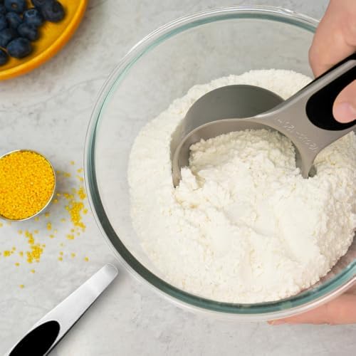 Magnetic Measuring cups and spoons Set, 304 Stainless Steel 5 Magnetic Measuring Cup and 8 Double Sided Measuring Spoons with 1 Leveler，Kitchen Gadgets for Cooking & Baking