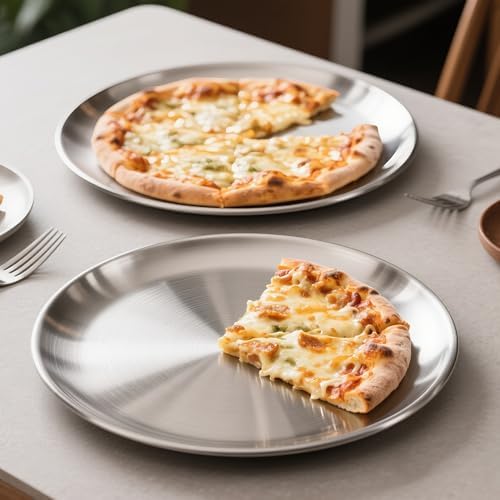 13½ Inch Pizza Pan for Oven, 2PCS Round Stainless Steel Pizza Pans Plates