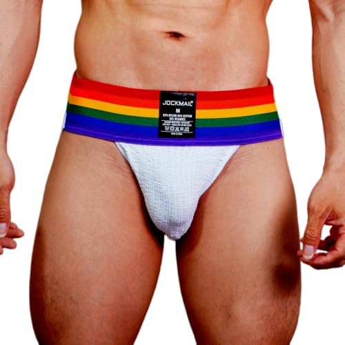 JOCKMAIL Mens Briefs Jockstrap Athletic Supporter Men Jockstrap Rainbow Men Sport Underwear Jockstrap for Gym Sport