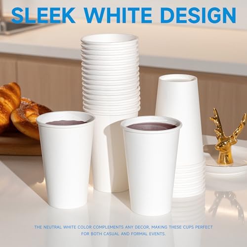 RACETOP Disposable Paper Coffee Cups 16 oz 500 Pack