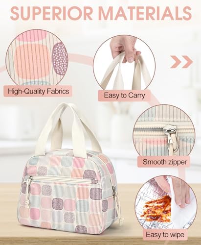 Lunch Bag for Women, Corduroy Large Insulated Lunch Box