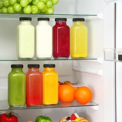 CUCUMI 24pcs 16oz Glass Juice Bottles with Lids