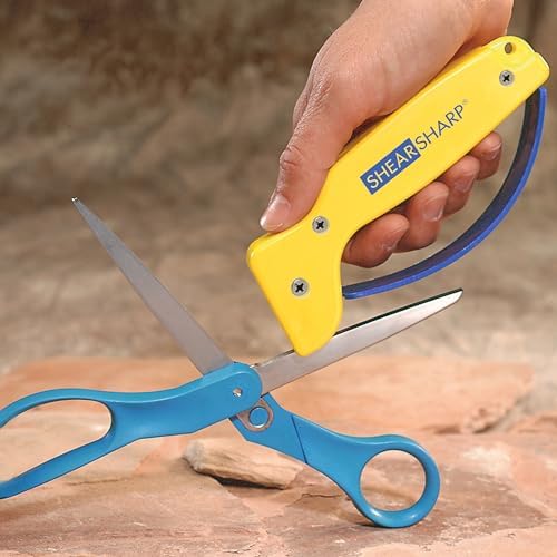 AccuSharp Hand-Held Carbide Blade Sharpener & ShearSharp Scissor Sharpener, Restores and Hones Straight & Serrated Knives, Revives the Edge of General Purpose Scissors