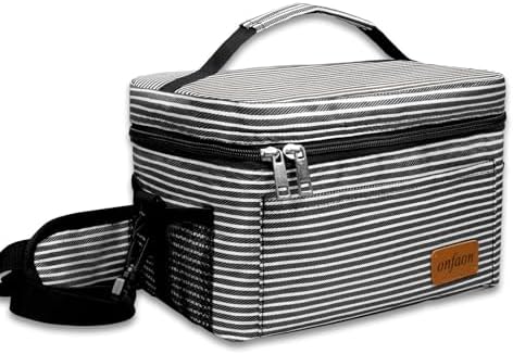 ONFAON Lunch Bag for Women, Insulated Reusable Lunch Box Leakproof Cooler Tote Bag Freezable with Adjustable Shoulder Strap for Office Work Picnic Beach