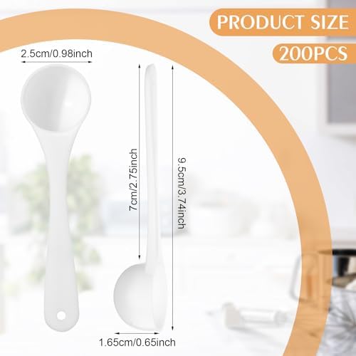 Maxdot 200 Pcs Teaspoon Measuring Spoons Bulk, 5 ml / 5 cc/ 1 Tsp