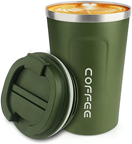 CS COSDDI 12 oz Coffee Mug - Stainless Steel Coffee Cup with Leakproof Lid