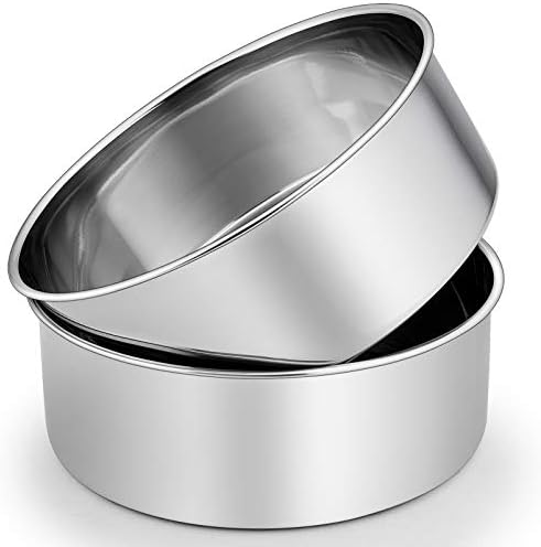 P&P CHEF 8 Inch Cake Pans Set, 2Pcs Stainless Steel Round Baking Pan
